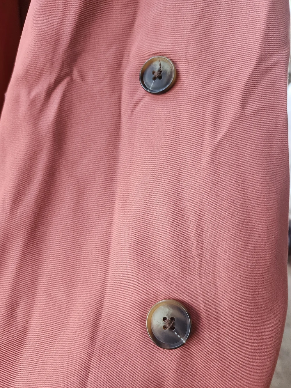 Stradivarius Women's Dusty Rose Double-Breasted Trench Coat - Picture 3 of 10